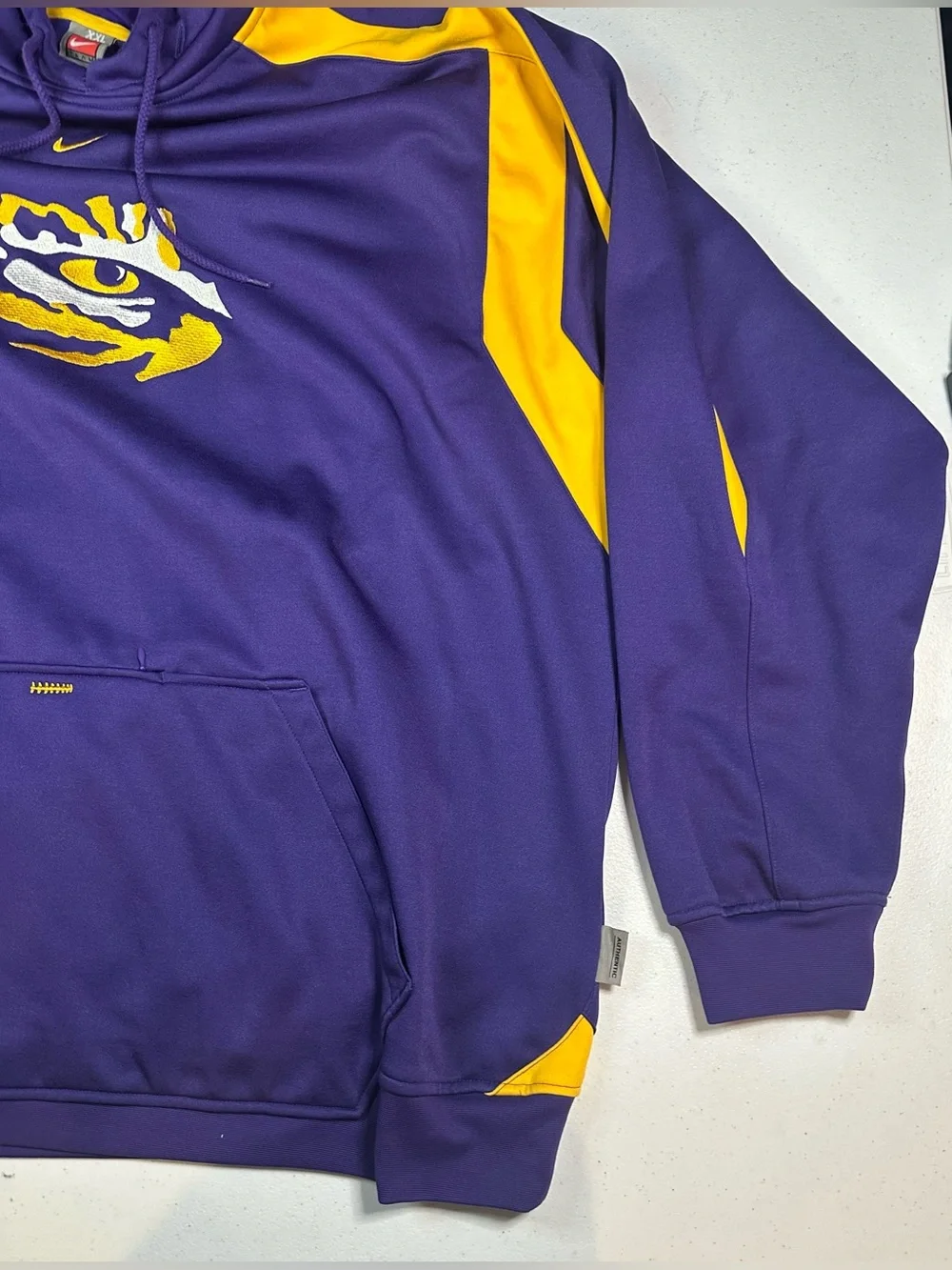 Nike LSU Tigers Purple Gold Therma-FIT Hoodie Pullover NCAA Football‎ Size XXL